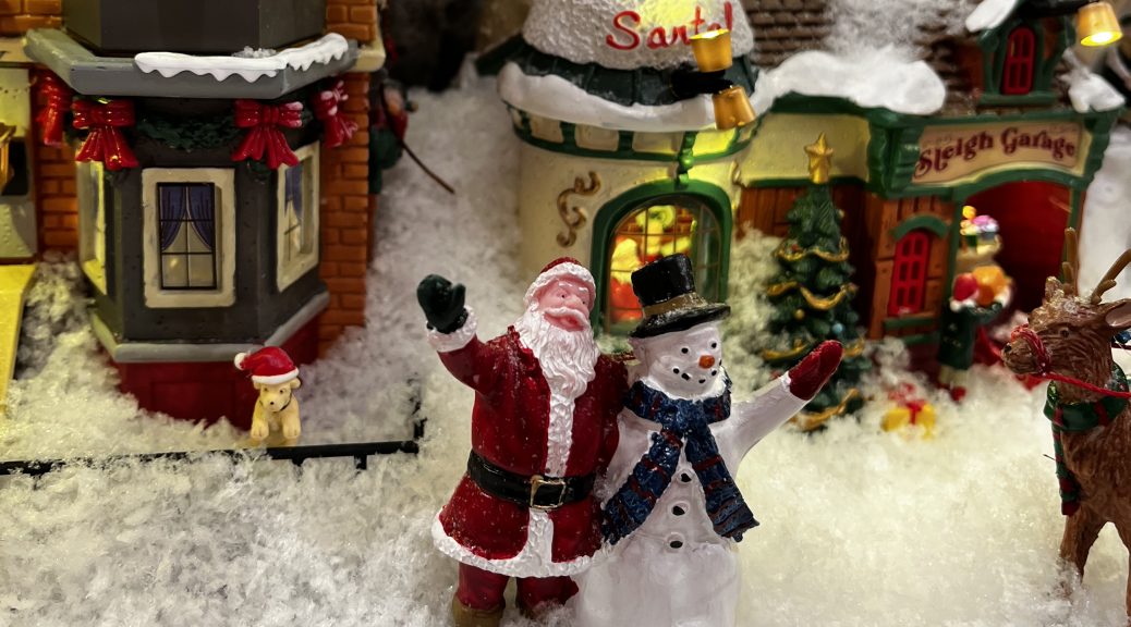 Christmas scene in a shop