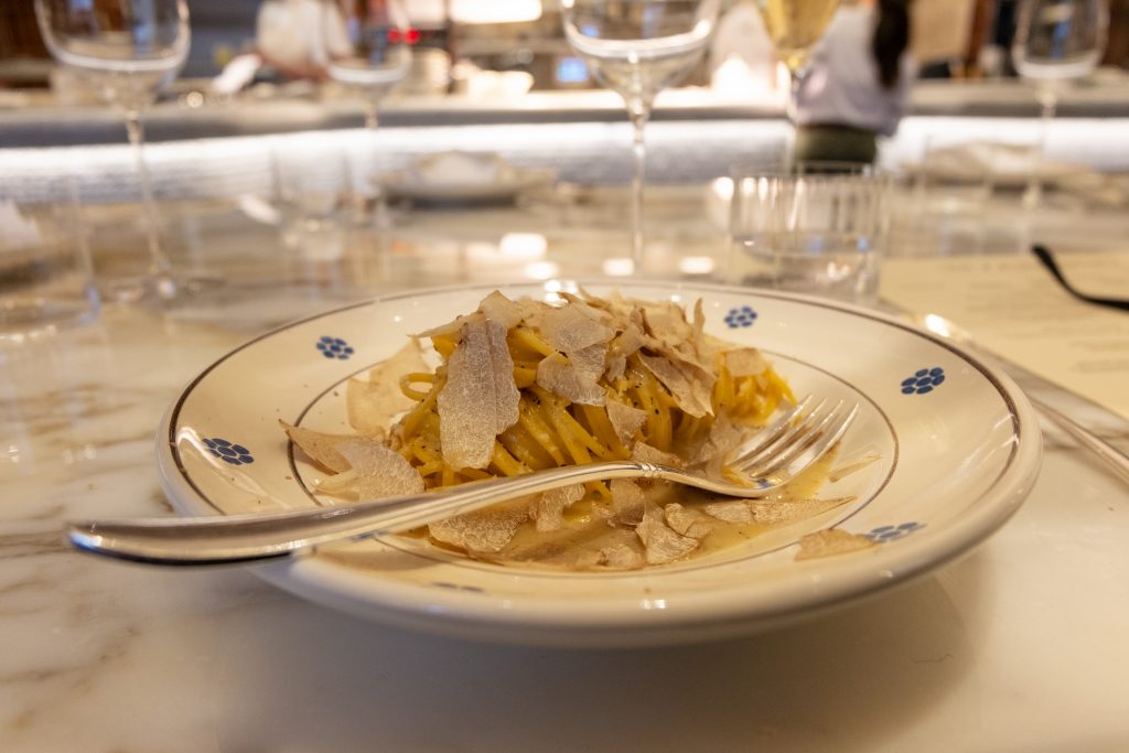 Tonnarelli cacio e pepe at Mezzogiorno restaurant
