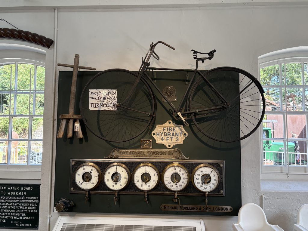 Vintage bike and Decor in the cafe area of the London museum of water and steam