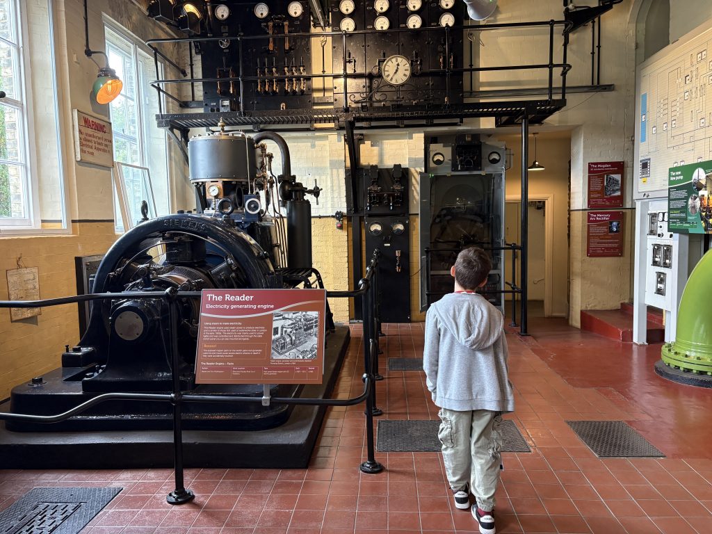 A child in one of the rooms at the London Museum of Water and Steam