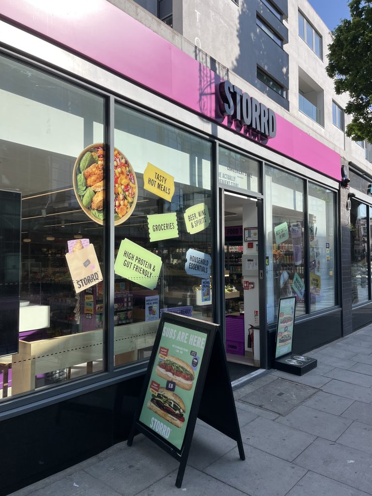 Entrance of Storrd deli and cafe, a hidden gem in Camden